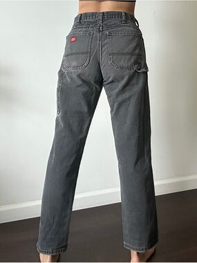 Dickies Women's Straight Leg Ripped Jeans - Charcoal Gray